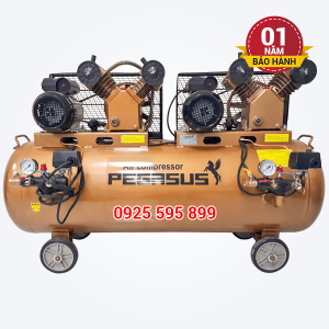 Máy nén khí dây đai Pegasus TM-V-0.25/8x2-230L (2 đầu nén, 2 mô tơ)